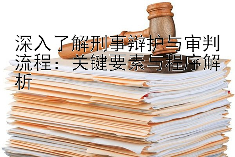 深入了解刑事辩护与审判流程：关键要素与程序解析