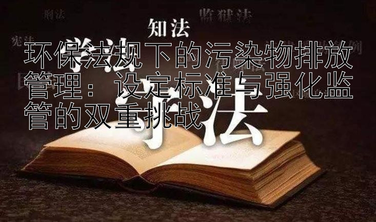 环保法规下的污染物排放管理：设定标准与强化监管的双重挑战