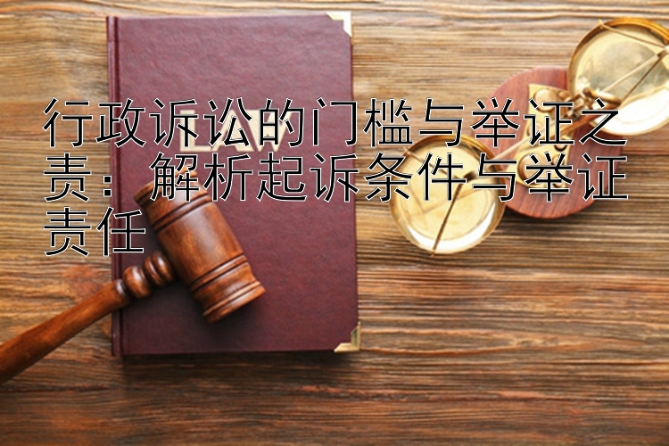 行政诉讼的门槛与举证之责：解析起诉条件与举证责任