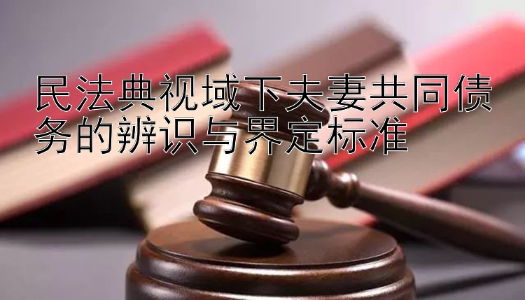 民法典视域下夫妻共同债务的辨识与界定标准