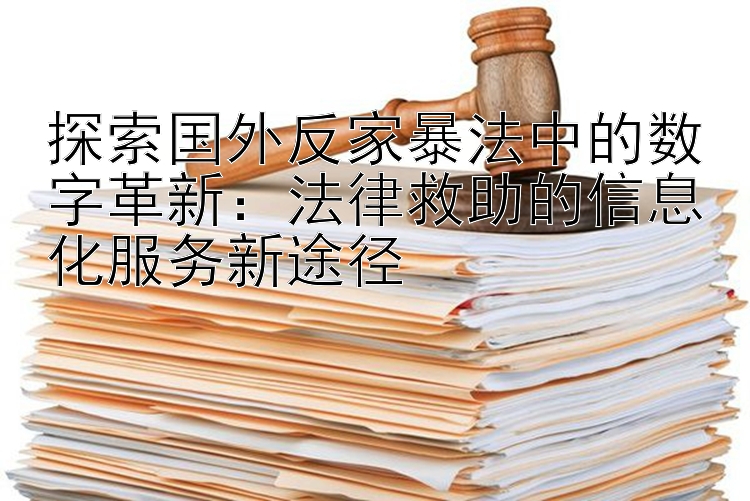 探索国外反家暴法中的数字革新：法律救助的信息化服务新途径