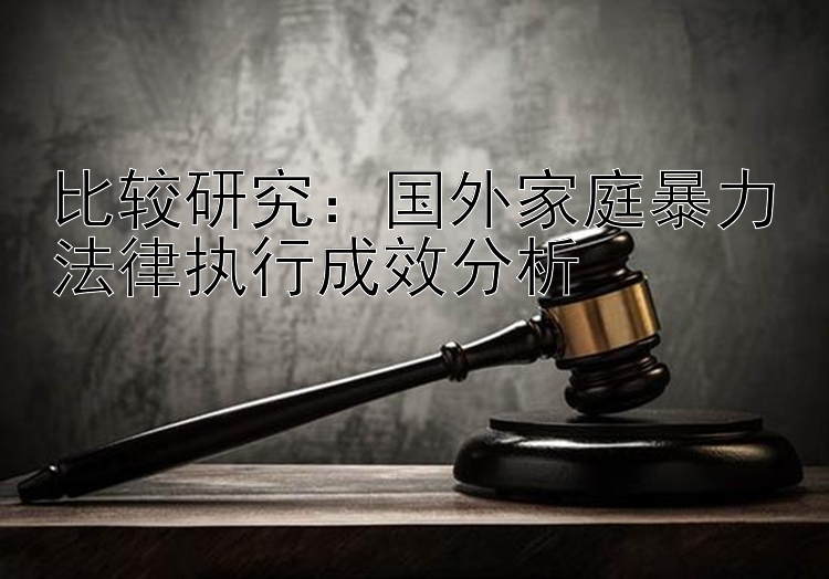 比较研究：国外家庭暴力法律执行成效分析