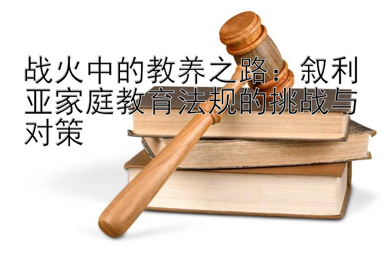 战火中的教养之路：叙利亚家庭教育法规的挑战与对策