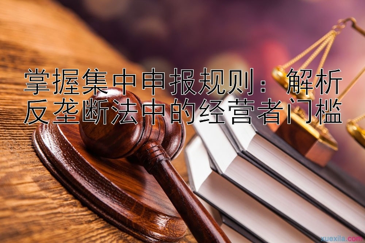 掌握集中申报规则：解析反垄断法中的经营者门槛