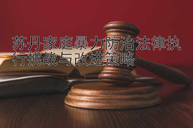 苏丹家庭暴力防治法律执行挑战与改进策略