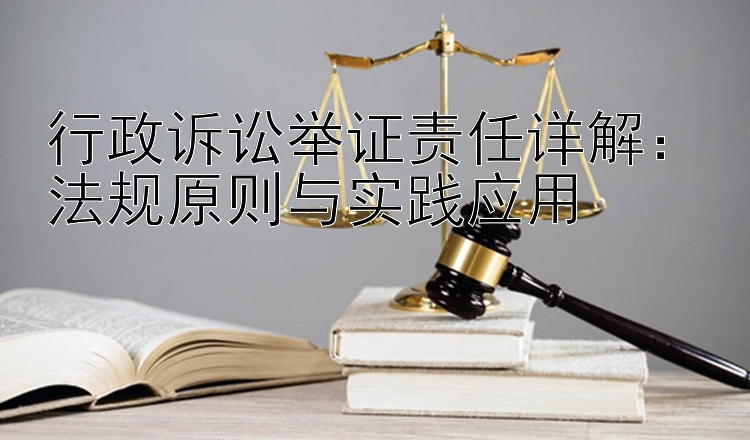 行政诉讼举证责任详解：法规原则与实践应用