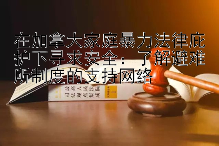 在加拿大家庭暴力法律庇护下寻求安全：了解避难所制度的支持网络