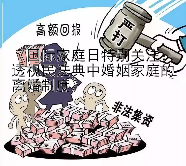 《国际家庭日特别关注：透视民法典中婚姻家庭的离婚制度》